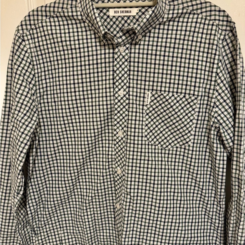 Ben Sherman Blue and Green Heritage Check Men's Shirt